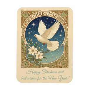 Magnet Flexible Colombe de Noël avec panneau décoratif de style vi