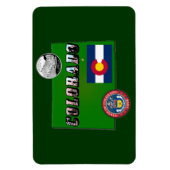 Magnet Flexible Colorado Texte, Drapeau, Sceau, Trimestre, Carte (Vertical)