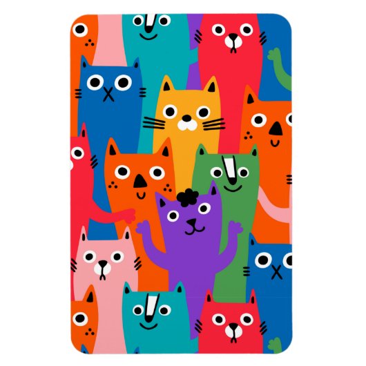 Magnet Flexible Colorful cats (Vertical)