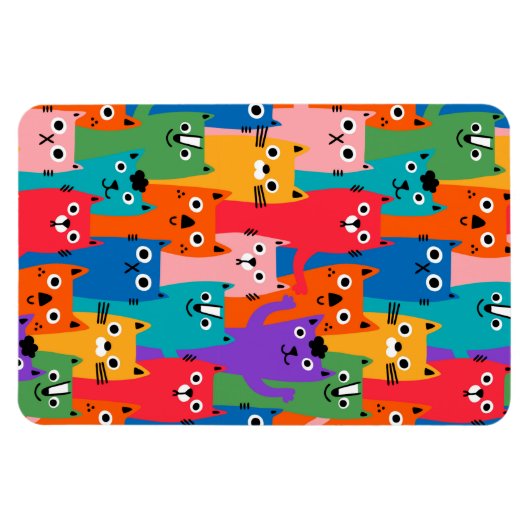 Magnet Flexible Colorful cats (Horizontal)