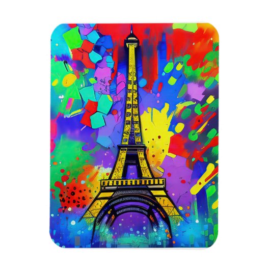 Magnet Flexible Colorful Eiffel painting (Vertical)