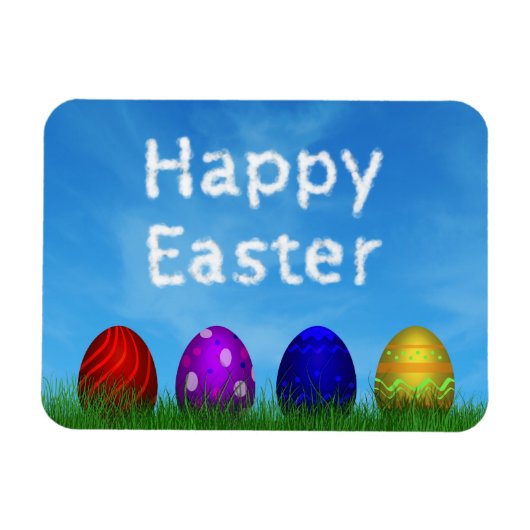 Magnet Flexible Colorful Happy Easter Eggs (Horizontal)