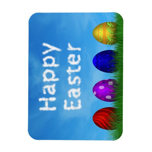 Magnet Flexible Colorful Happy Easter Eggs (Vertical)
