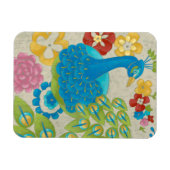 Magnet Flexible Colorful Peacock et Fleurs (Horizontal)