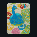 Magnet Flexible Colorful Peacock et Fleurs<br><div class="desc">Ce tableau est parfait pour votre collection d'oiseaux. Le paon est joliment représenté et les fleurs qui l'entourent apportent une touche romantique. La variété des couleurs dans cette image mettrait n'importe qui de bonne humeur!</div>