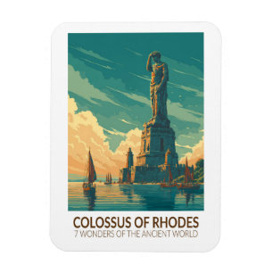 Magnet Flexible Colosse de Rhodes Sept Merveilles du Monde Art