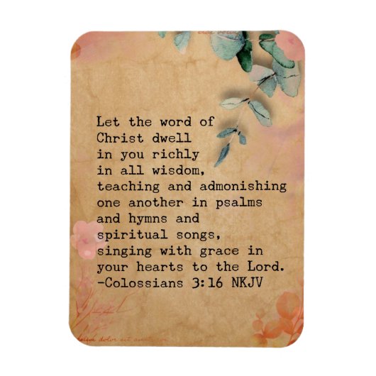 Magnet Flexible Colossiens 3:16 version Louis Segond (LSG) : Que l (Vertical)