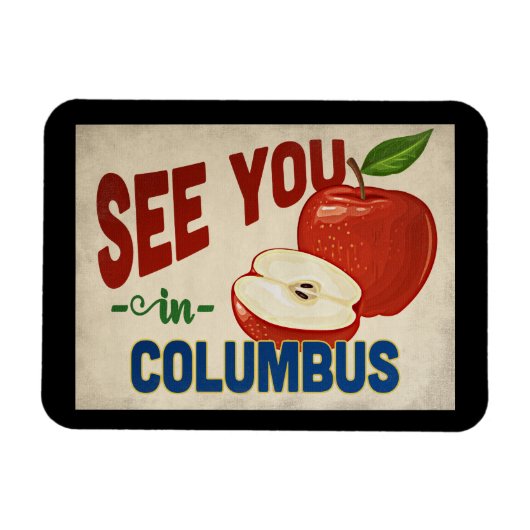Magnet Flexible Columbus Ohio Apple - Vintage voyage (Horizontal)