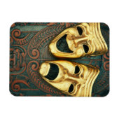 Magnet Flexible Comédie dorée et masques de tragédie sur modèle (Horizontal)