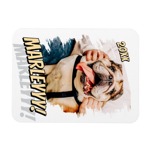 Magnet Flexible Comic moderne simple Grunge personnalisé photo pou (Horizontal)