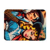 Magnet Flexible Comics rétro Wild West Couple (Horizontal)