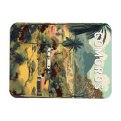 Magnet Flexible Comores Illustration Voyage Art Vintage (Horizontal)