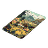 Magnet Flexible Comores Illustration Voyage Art Vintage (Côté Gauche)