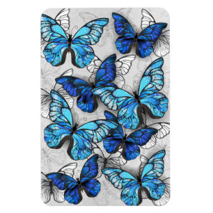 Magnet Flexible Composition de papillons blancs et bleus