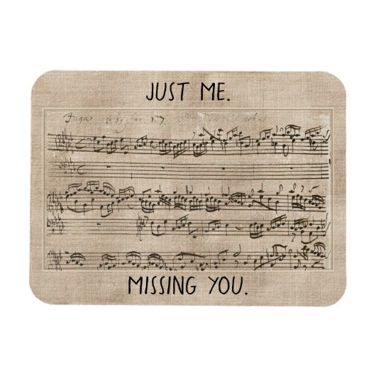 Magnet Flexible Composition musicale des années 1700 manuscrite Fu (Horizontal)