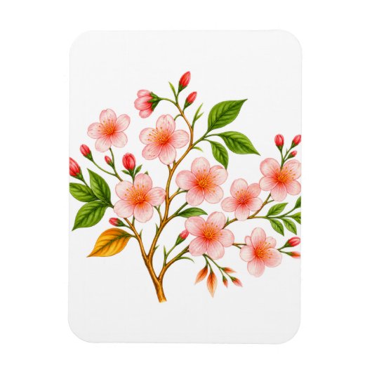 Magnet Flexible Conception botanique de printemps (Vertical)