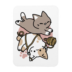 Magnet Flexible Conception de chats mignons et joueurs – Art de pa