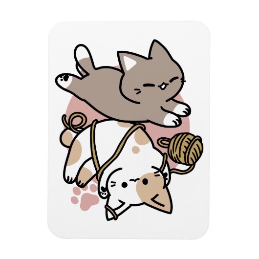 Magnet Flexible Conception de chats mignons et joueurs – Art de pa (Vertical)