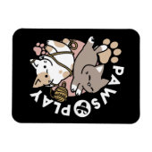Magnet Flexible Conception de chats mignons et joueurs – Art de pa (Horizontal)