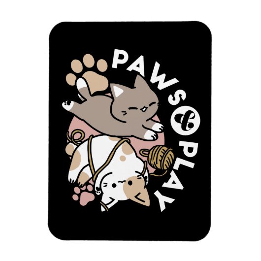 Magnet Flexible Conception de chats mignons et joueurs – Art de pa (Vertical)