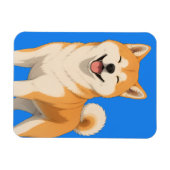 Magnet Flexible Conception de chien Akita heureux (Horizontal)