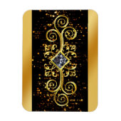 Magnet Flexible Conception de diamant orné or noir de luxe (Vertical)