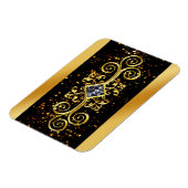 Magnet Flexible Conception de diamant orné or noir de luxe (Côté Gauche)