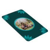 Magnet Flexible Conception de mandala à feuille de teal sur fond c (Côté Droit)