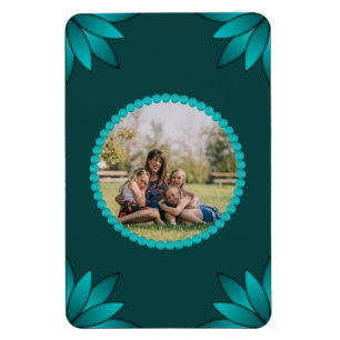 Magnet Flexible Conception de mandala à feuille de teal sur fond c