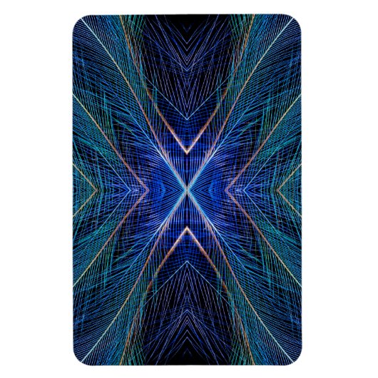 Magnet Flexible Conception de plume fractale bleue (Vertical)