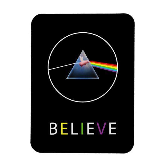 Magnet Flexible Conception de prisme de cochon volant Believe (Vertical)