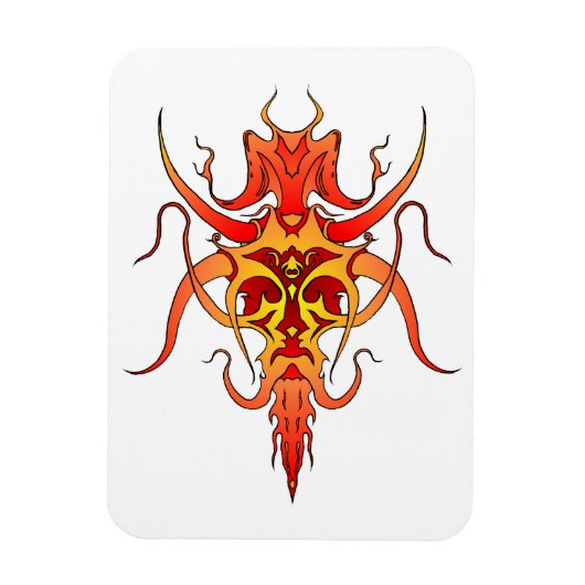 Magnet Flexible Conception de tatouage tribal démoniaque (Vertical)
