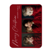 Magnet Flexible Conception de vacances de Noël photo Trois Rouge (Vertical)