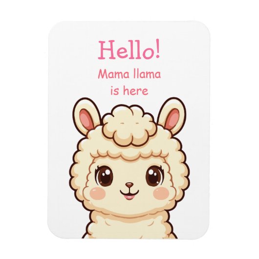 Magnet Flexible Conception d'illustration de lama mignon (Vertical)