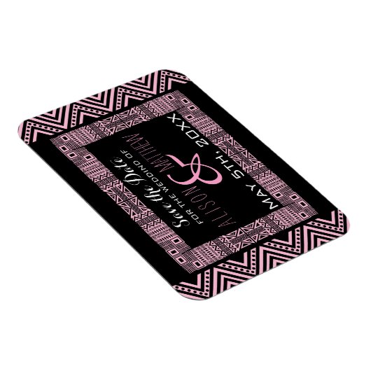 Magnet Flexible Conception ethnique Mariage Enregistrer la date Ma (Côté Droit)