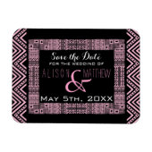 Magnet Flexible Conception ethnique Mariage Enregistrer la date Ma (Horizontal)