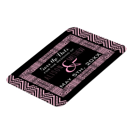 Magnet Flexible Conception ethnique Mariage Enregistrer la date Ma (Côté Gauche)