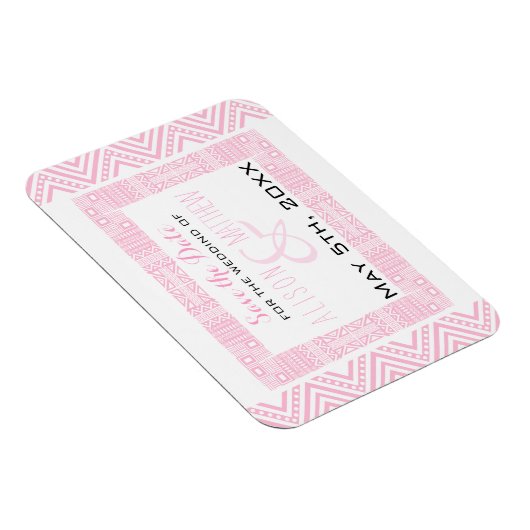 Magnet Flexible Conception ethnique Mariage Enregistrer la date Ma (Côté Droit)