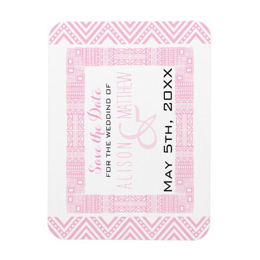 Magnet Flexible Conception ethnique Mariage Enregistrer la date Ma (Vertical)