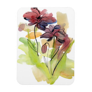 Magnet Flexible Conception florale d'été avec le résumé peint 