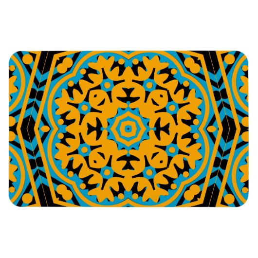 Magnet Flexible Conception Kaléidoscope, Bleu Clair, Or, Noir (Horizontal)