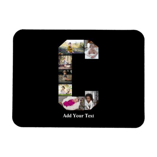 Magnet Flexible Concevez votre propre lettre C Photo Collage (Horizontal)