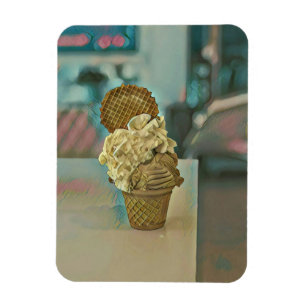 Magnet Flexible cône de crème glacée au chocolat