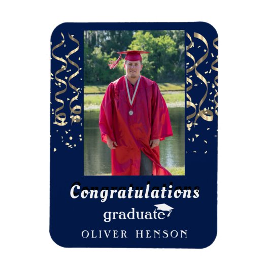Magnet Flexible Confetti Congratulations Graduation Photo  (Vertical)