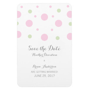 Magnet Flexible Confetti vert rose Enregistrer l'aimant de date