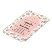 Magnet Flexible Confirmation pampas fleurs rose or invitation (Côté Gauche)