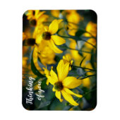Magnet Flexible Confleur à feuilles coupées jaunes Penser à vous (Vertical)