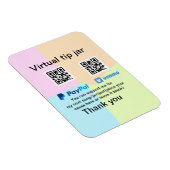 Magnet Flexible Conseil virtuel jar q r code argent don PayPal ven (Côté Droit)