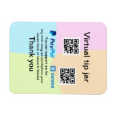 Magnet Flexible Conseil virtuel jar q r code argent don PayPal ven (Horizontal)