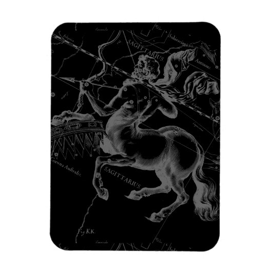Magnet Flexible Constellation du Sagittaire Carte Hevelius sur fon (Vertical)